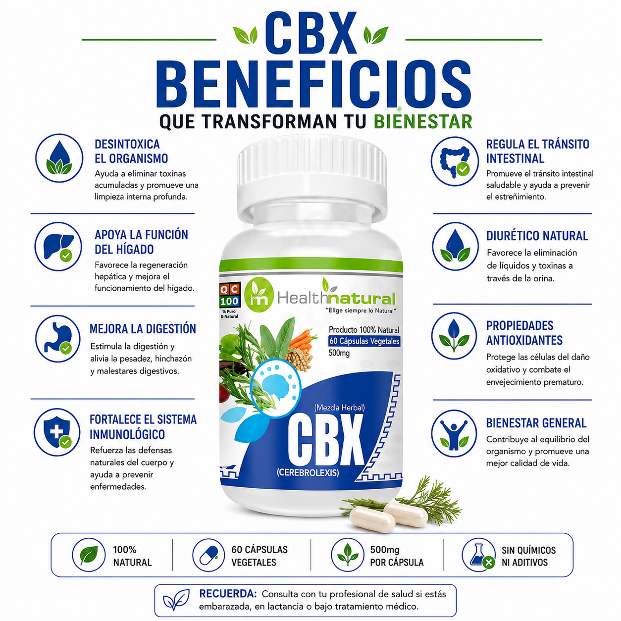 PACK 3 CEREBROLEXS (CBX) HEALTHNATURAL 1500MG - 2