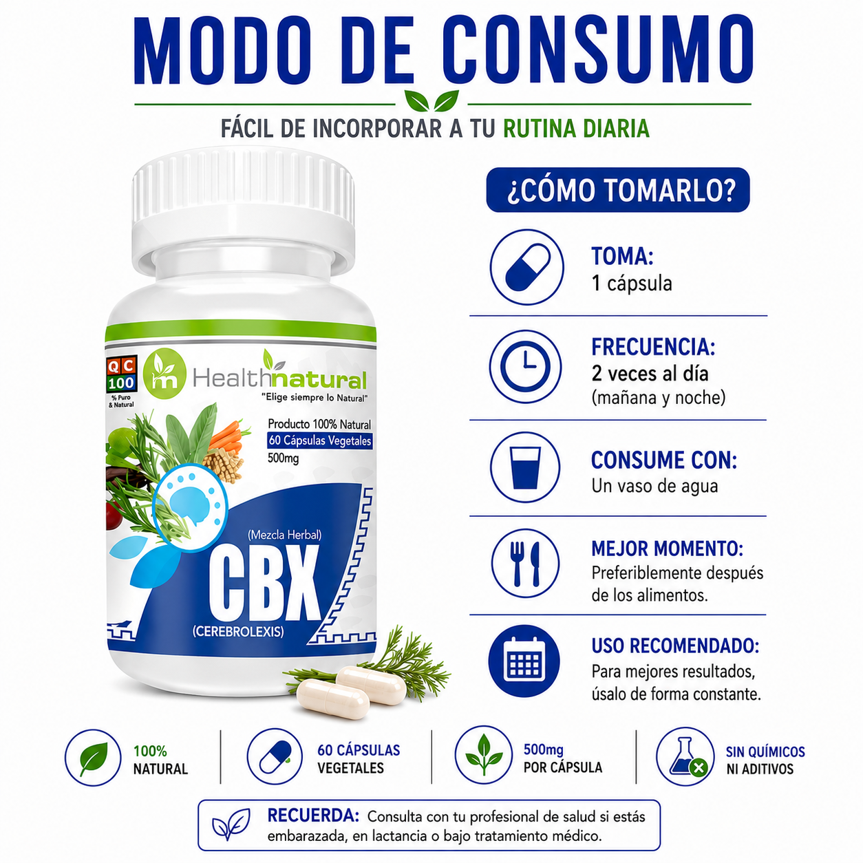PACK 3 CEREBROLEXS (CBX) HEALTHNATURAL 1500MG - 3