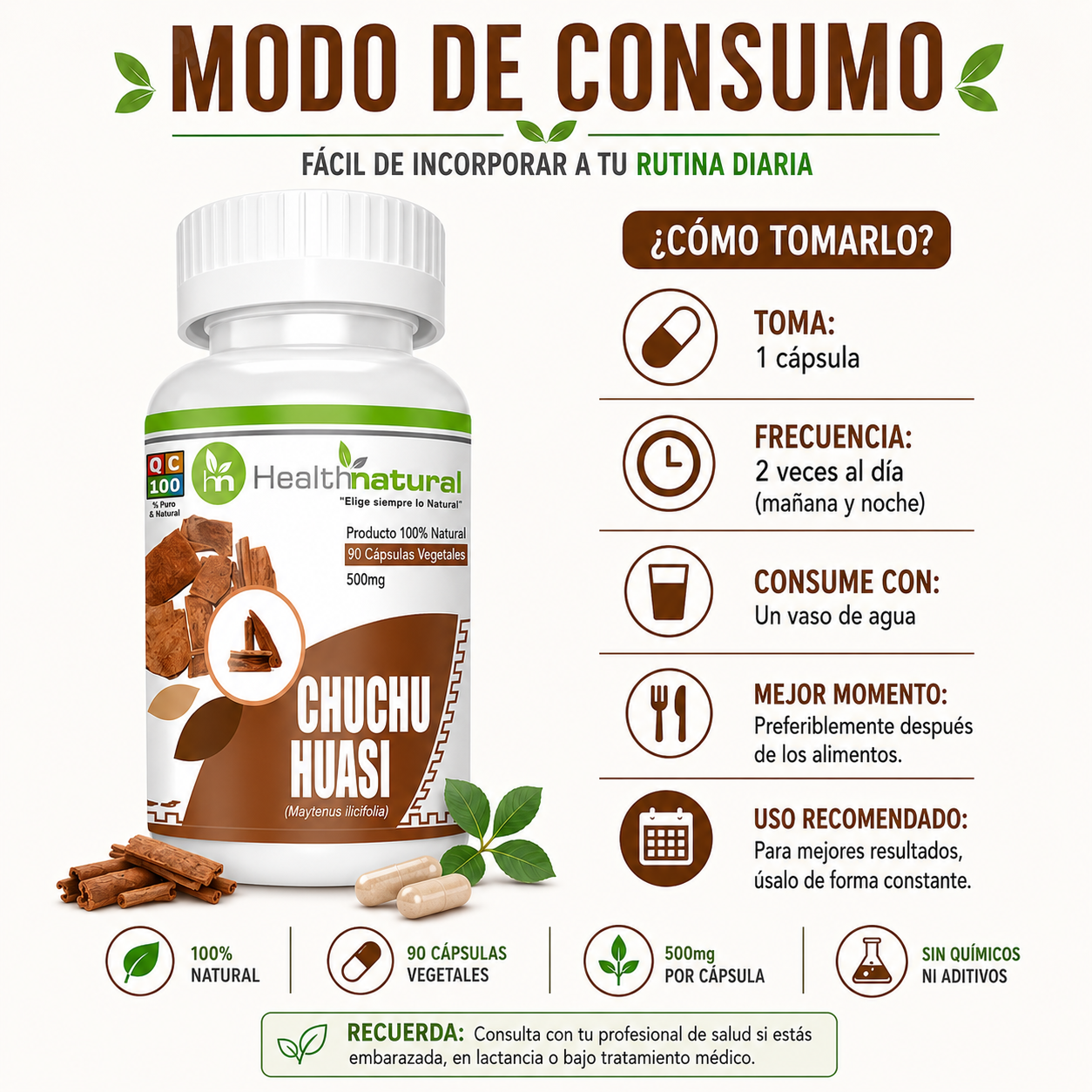 PACK 2 CHUCHUHUASI HEALTHNATURAL 1000MG - 3