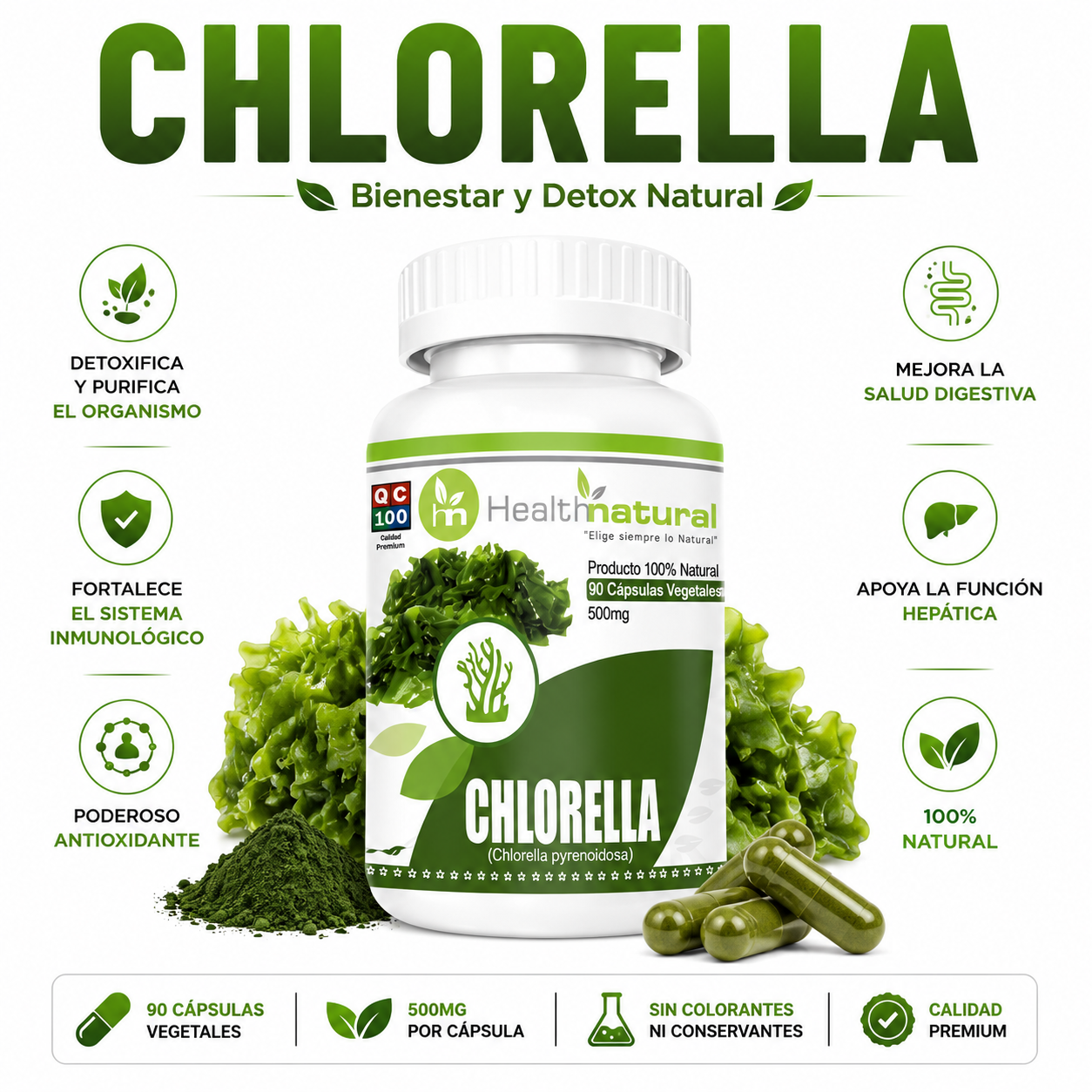 CHLORELLA HEALTHNATURAL 500MG - 1