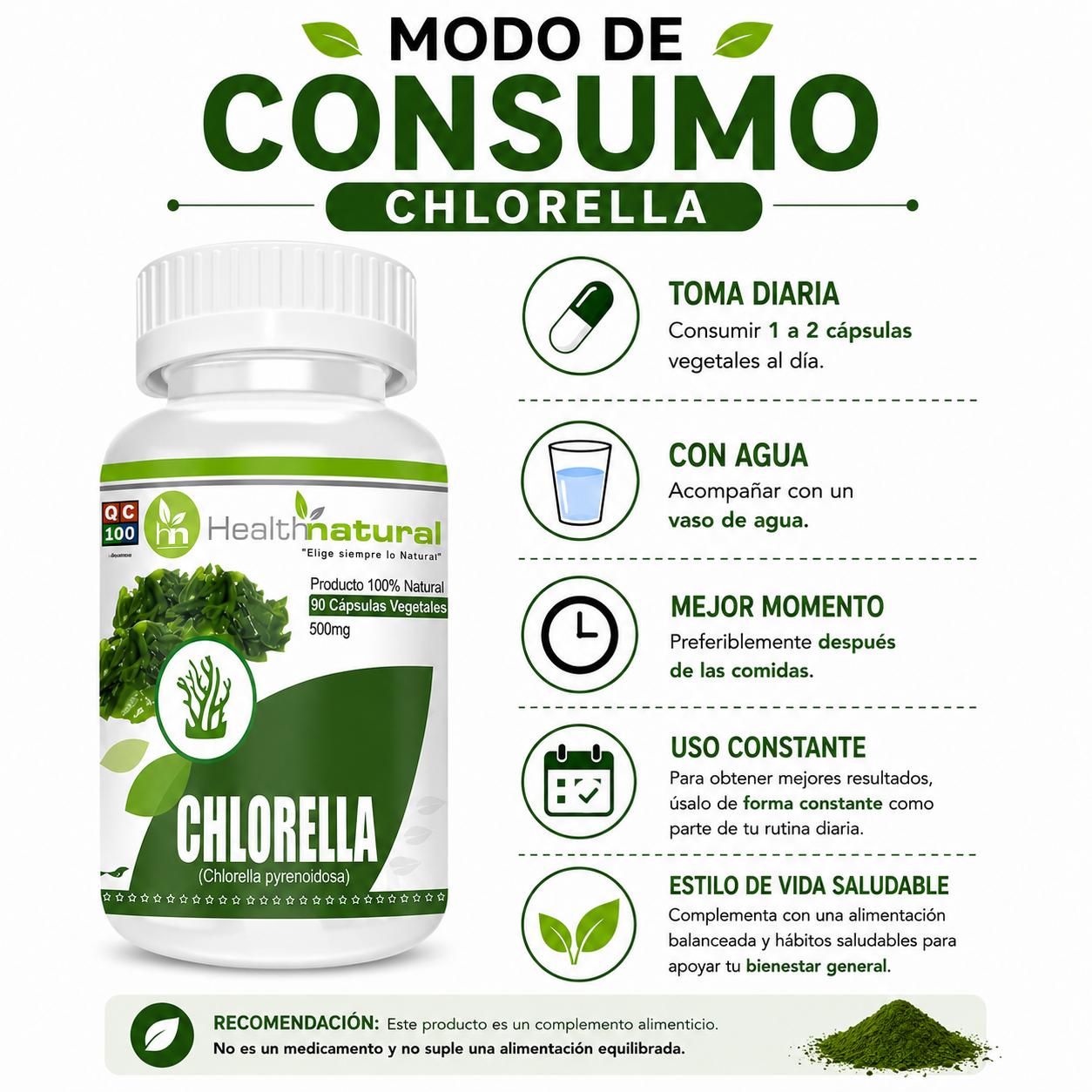 CHLORELLA HEALTHNATURAL 500MG - 3