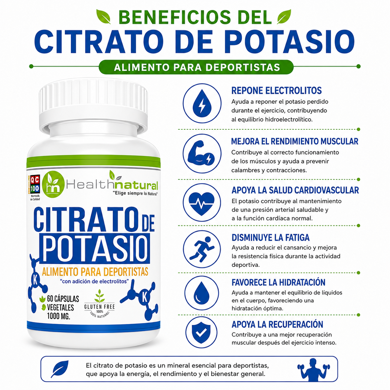 CITRATO DE POTASIO HEALTHNATURAL 1000MG - 2