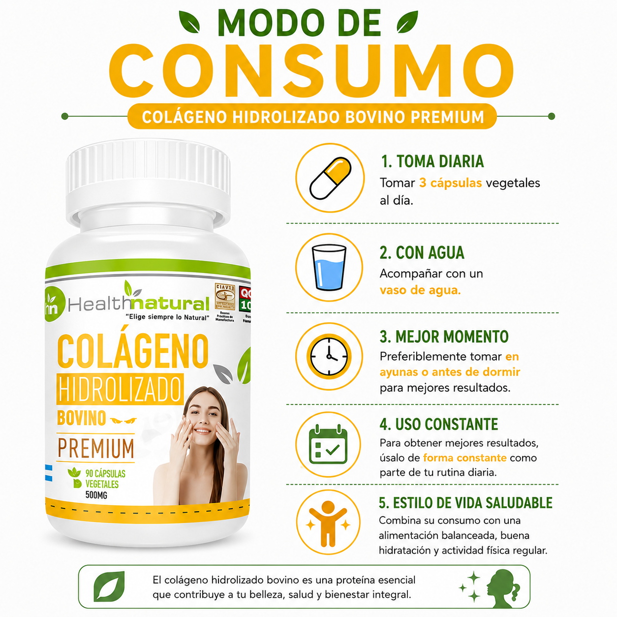 COLÁGENO HIDROLIZADO HEALTHNATURAL 500MG - 3