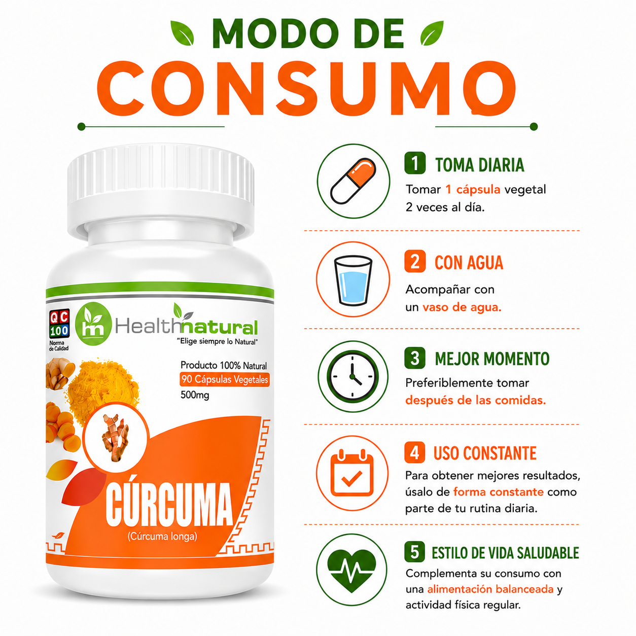 CÚRCUMA HEALTHNATURAL 500MG - 3
