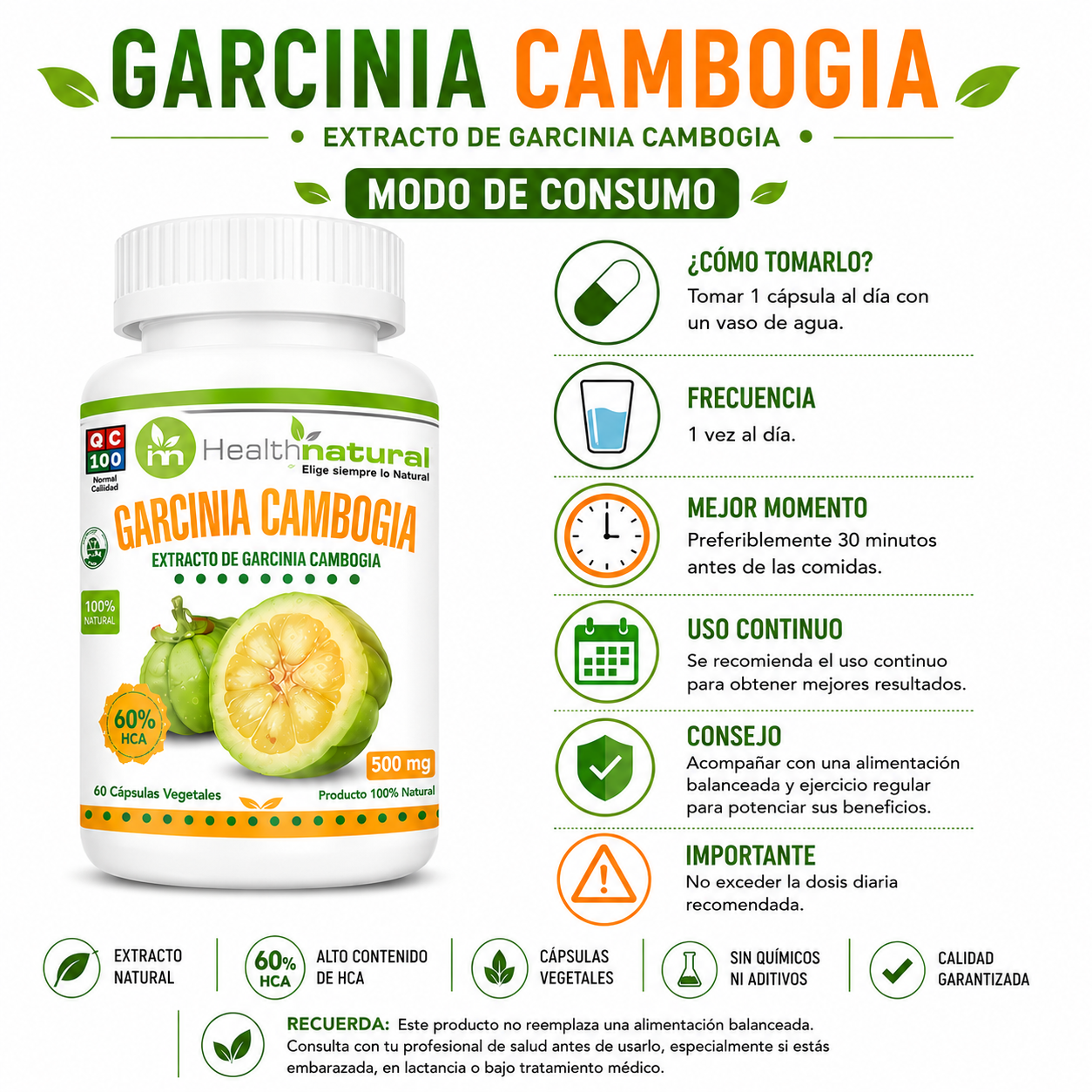 GARCINIA CAMBOGIA HEALTHNATURAL 500MG - 3