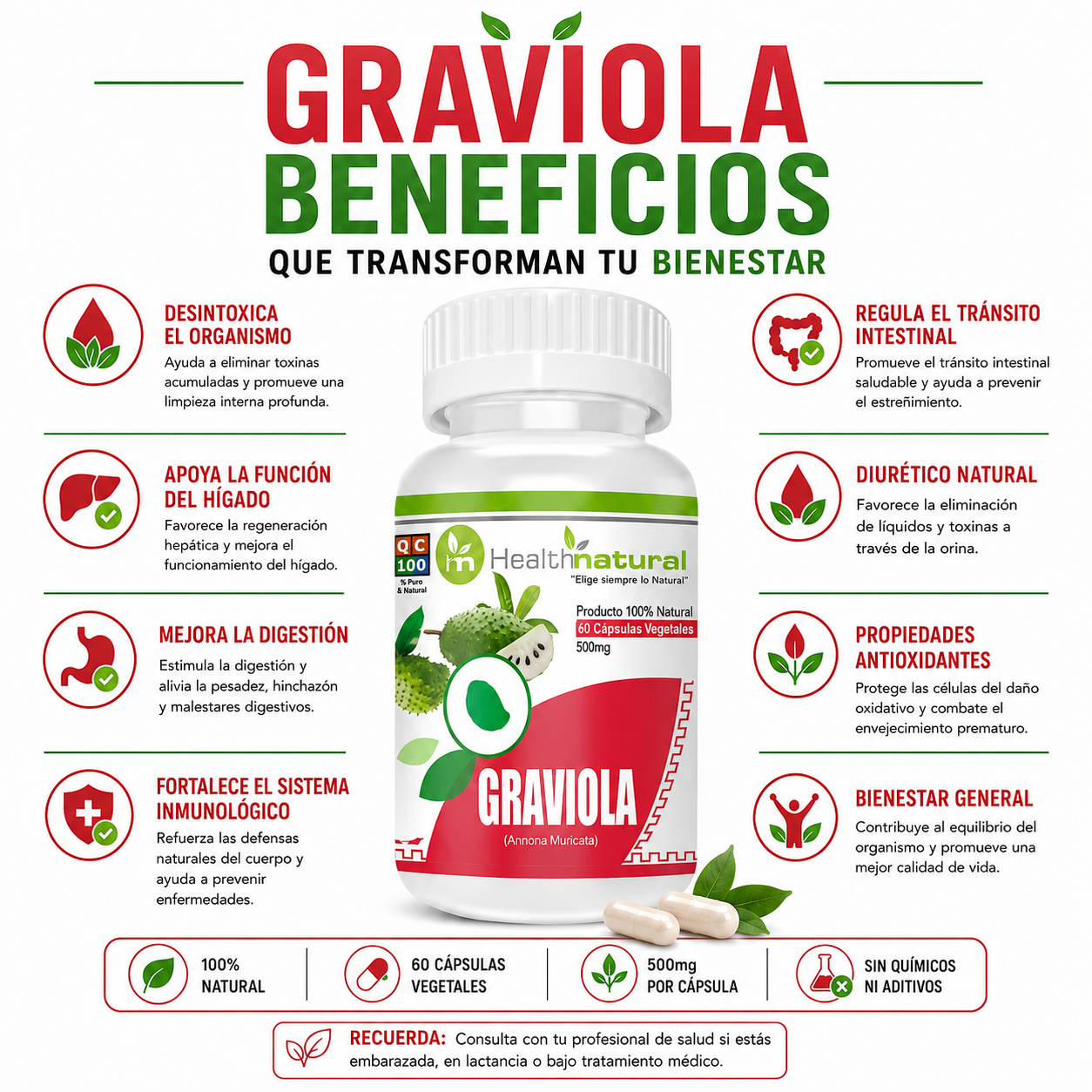 GRAVIOLA HEALTHNATURAL 500MG - 2