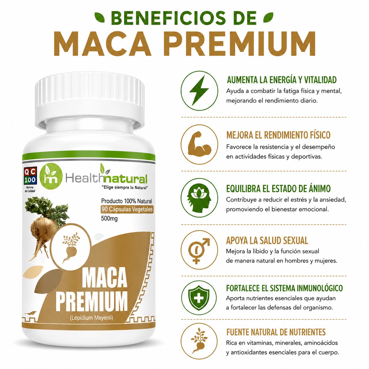 MACA PREMIUM HEALTHNATURAL 500MG - 2