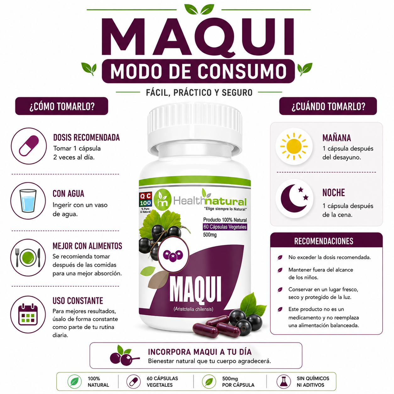 MAQUI HEALTHNATURAL 500MG - 3