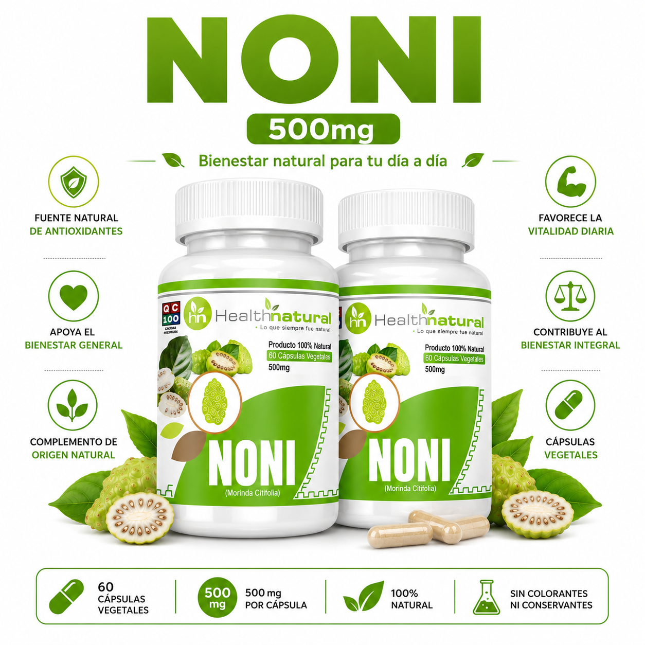 PACK 2 NONI HEALTHNATURAL 1000MG - 1