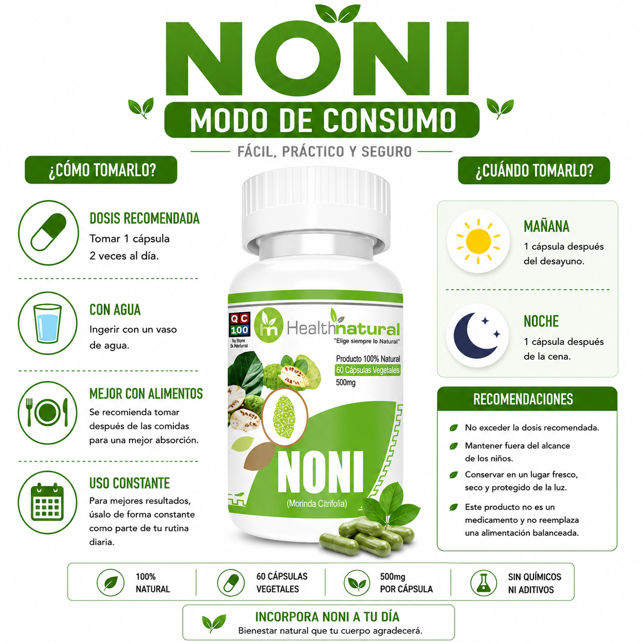 PACK 3 NONI HEALTHNATURAL 1500MG - 3