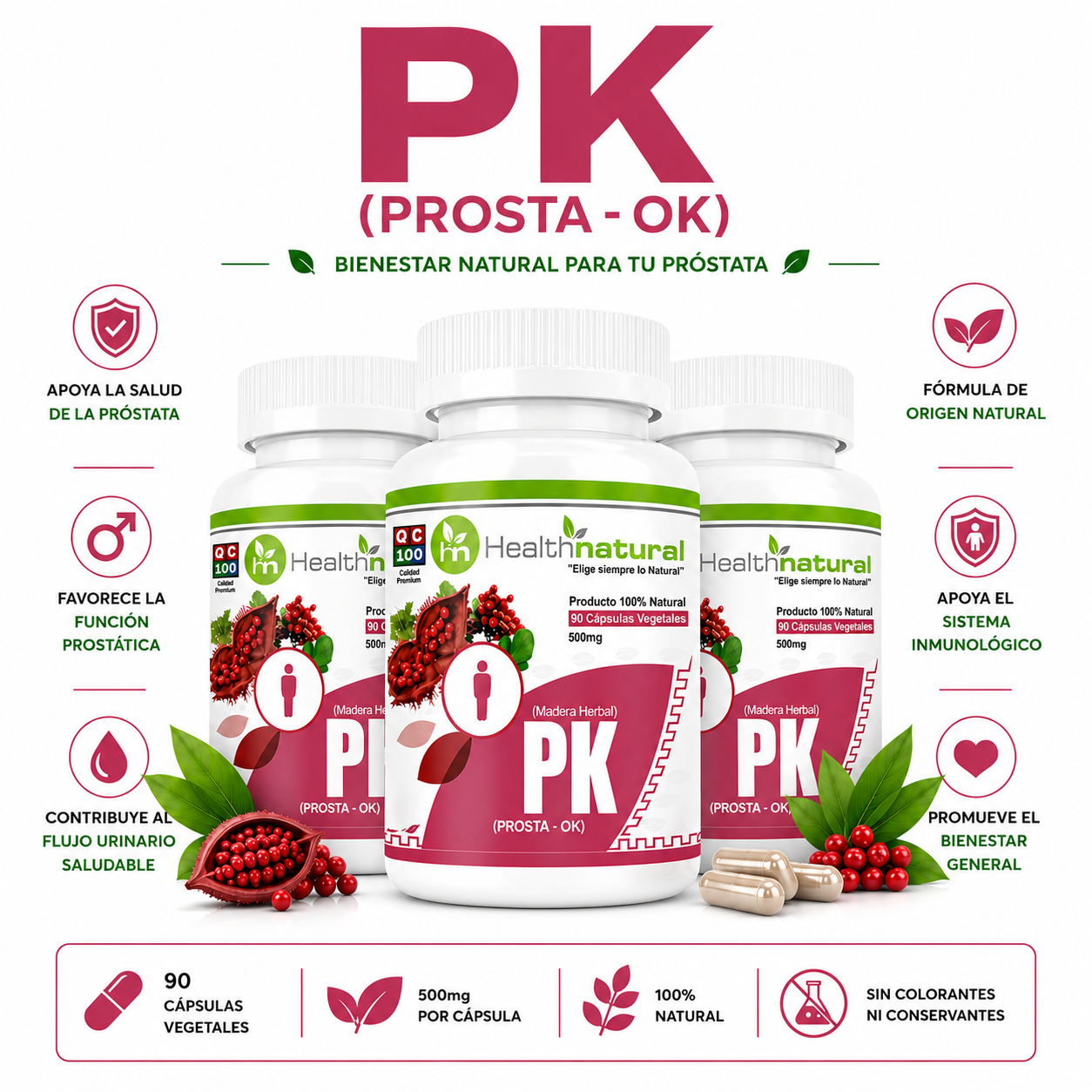 PACK 3 PK(PROSTA-OK) HEALTHNATURAL 1500MG - 1