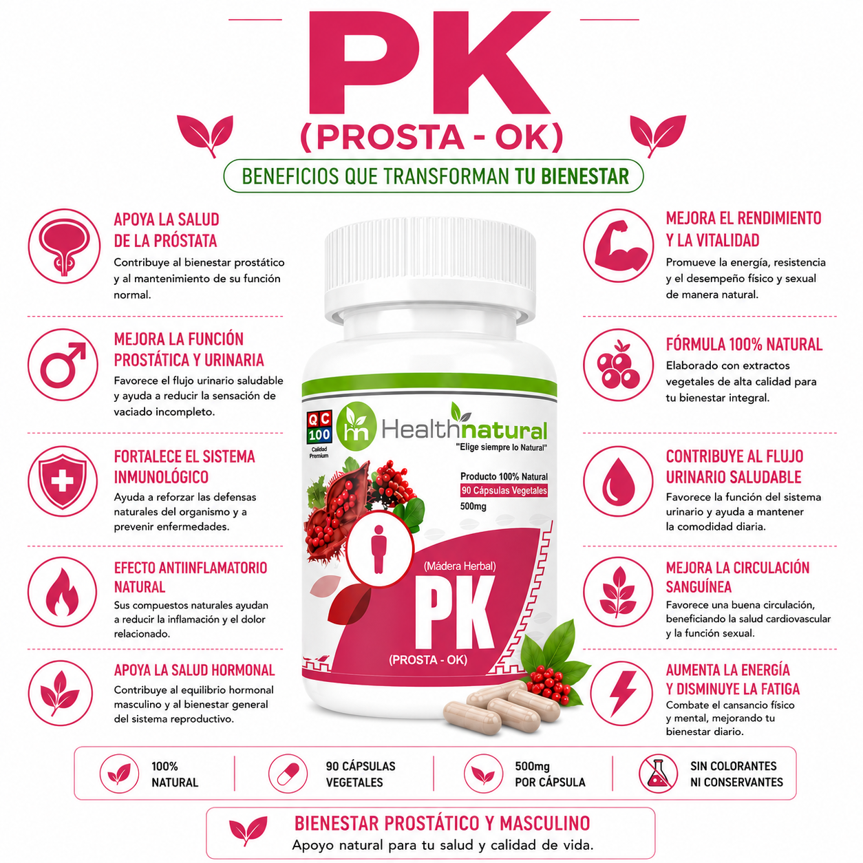 PACK 3 PK(PROSTA-OK) HEALTHNATURAL 1500MG - 2