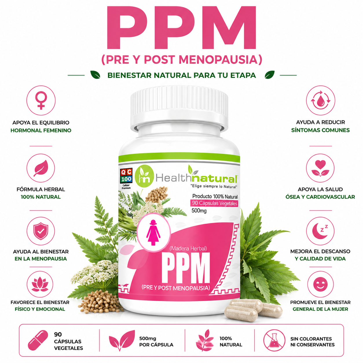 PPM(PRE Y POST MENOPAUSIA) HEALTHNATURAL 500MG - 1