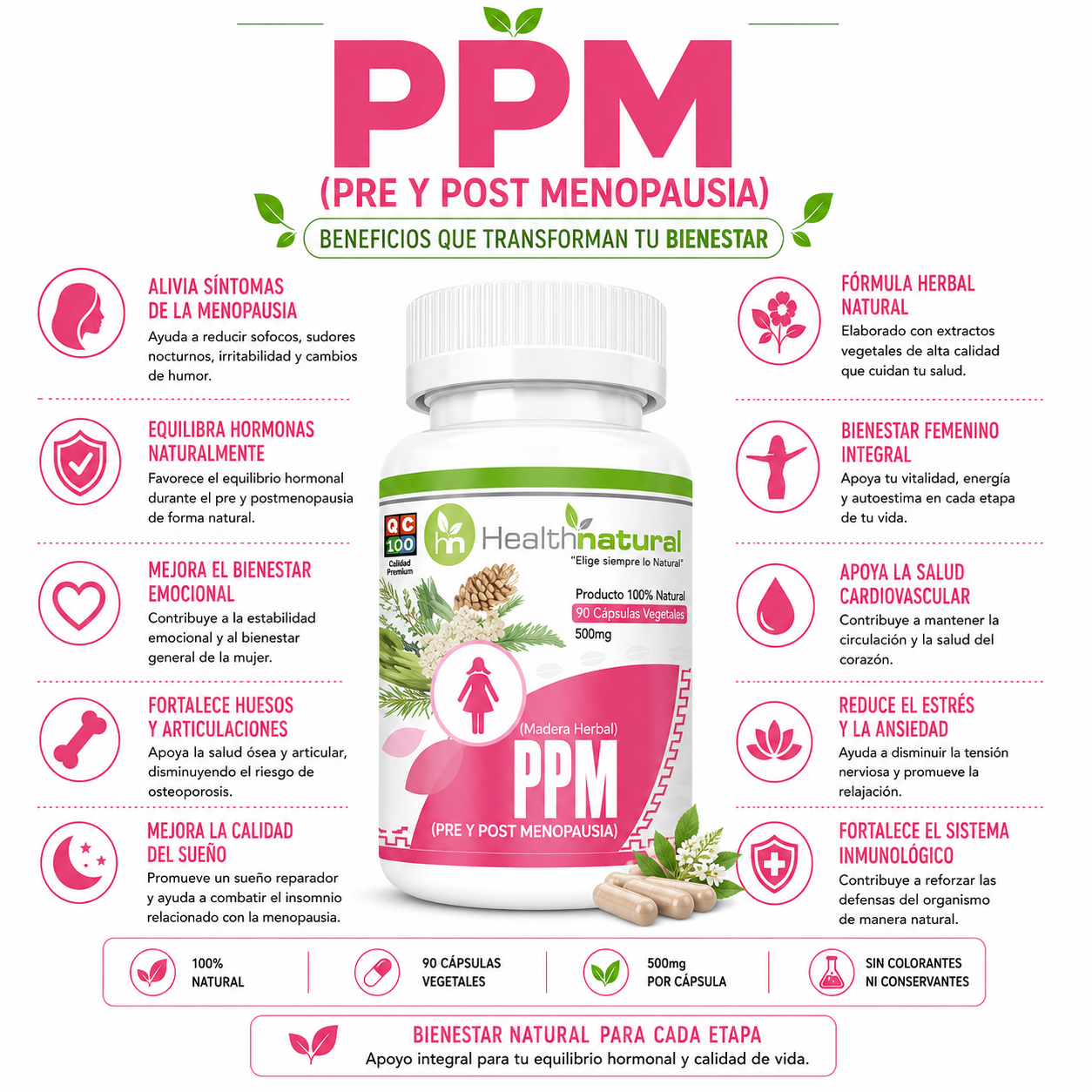 PPM(PRE Y POST MENOPAUSIA) HEALTHNATURAL 500MG - 2