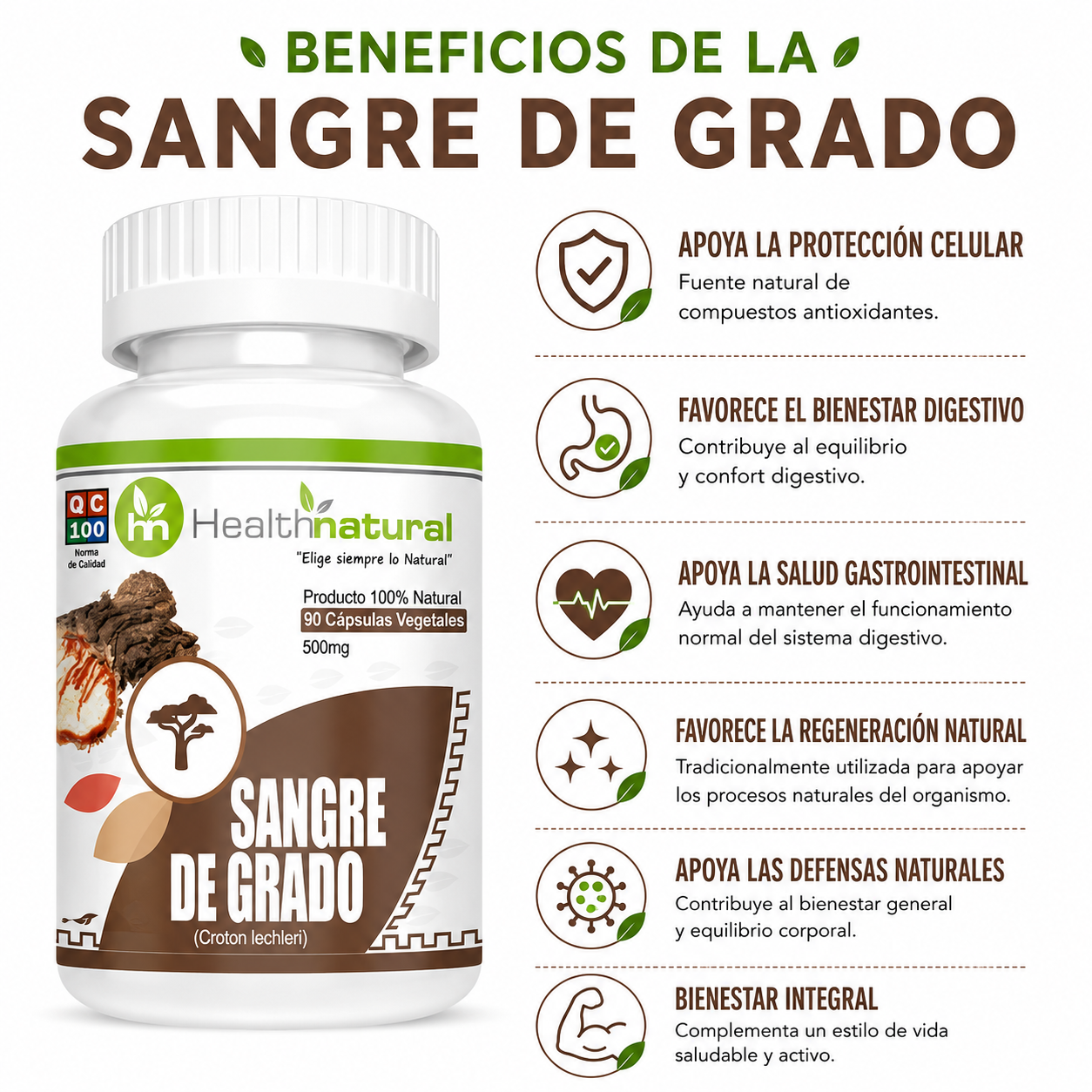 PACK 2 SANGRE DE GRADO HEALTHNATURAL 1000MG - 2