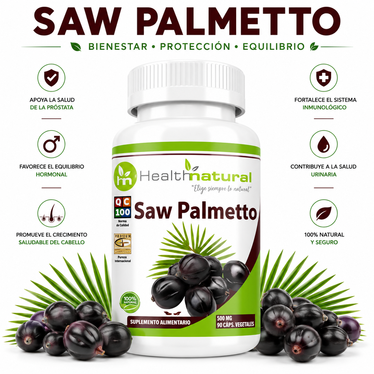 SAW PALMETTO HEALTHNATURAL 500MG - 1
