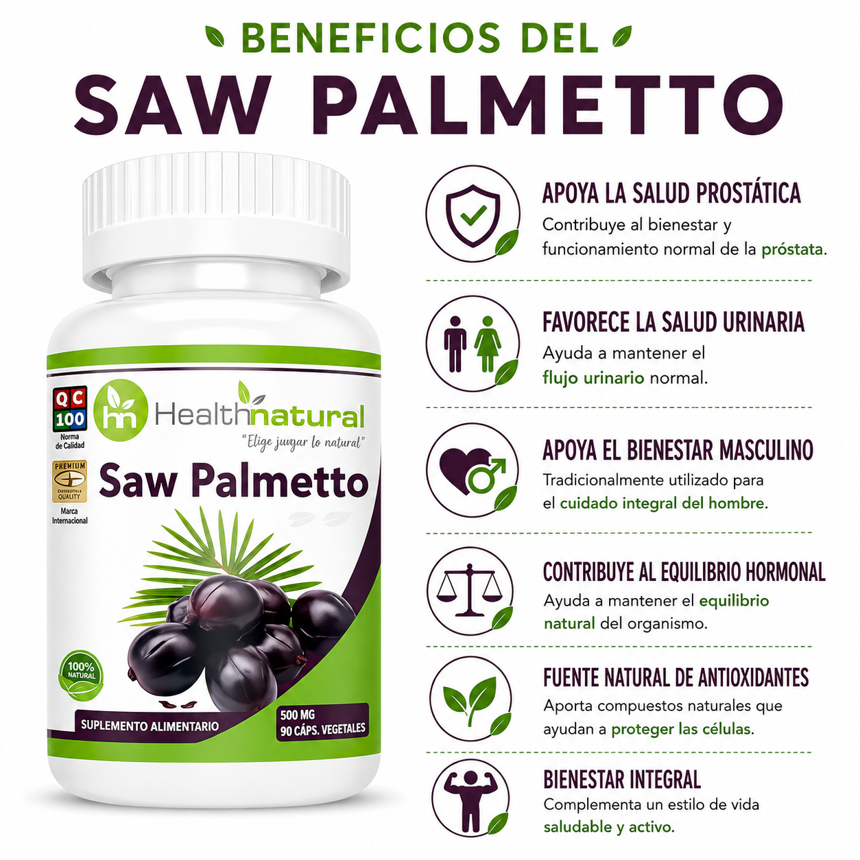 SAW PALMETTO HEALTHNATURAL 500MG - 2
