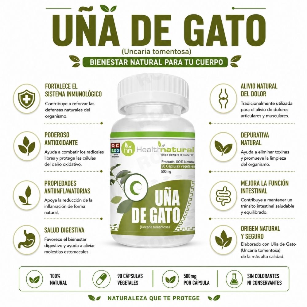 UÑA DE GATO HEALTHNATURAL 500MG - 1