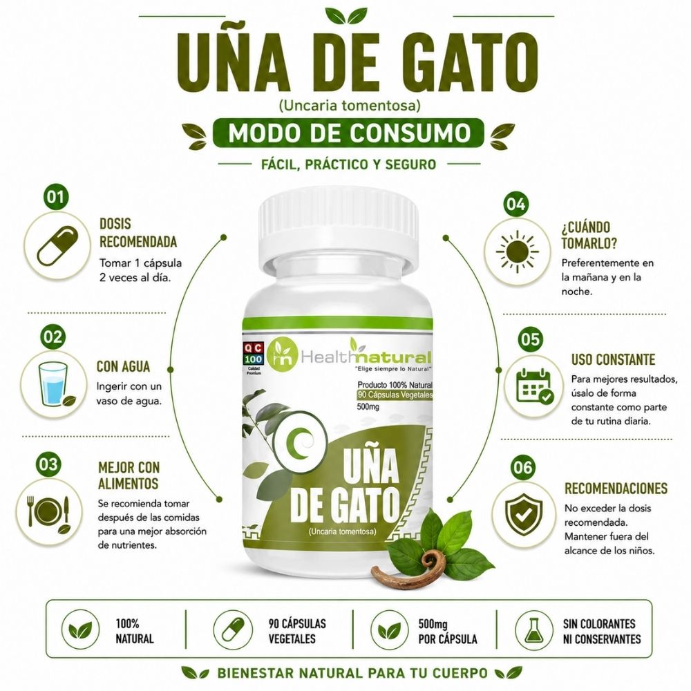 UÑA DE GATO HEALTHNATURAL 500MG - 3