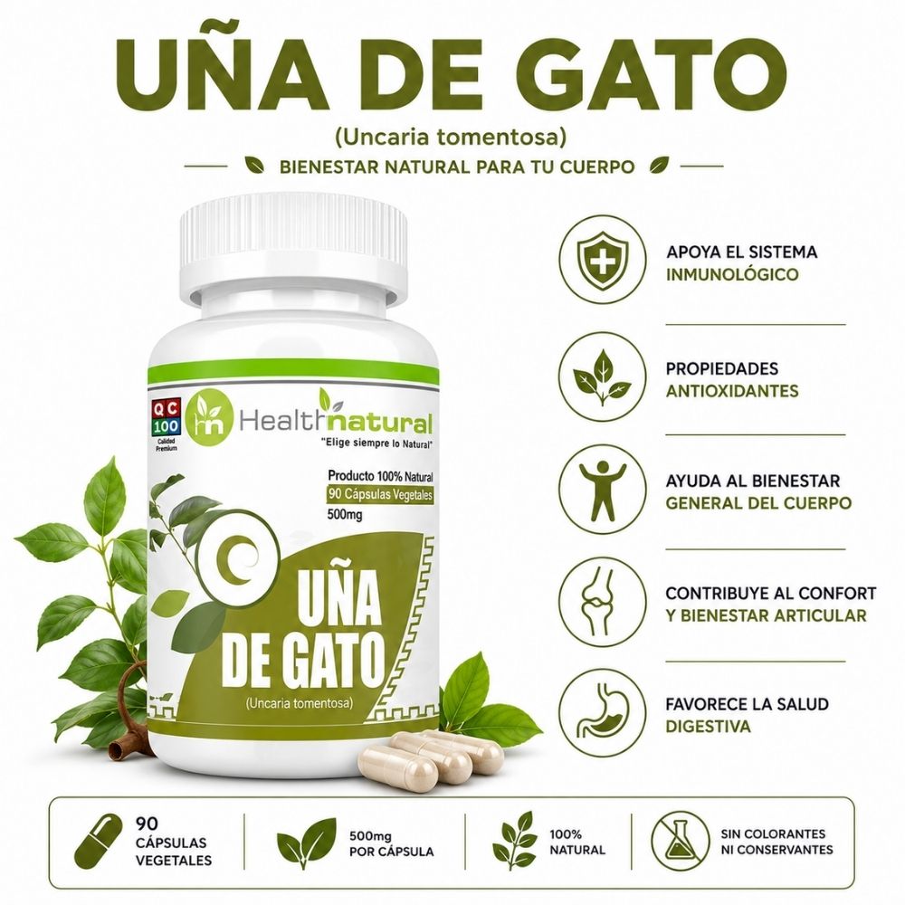 PACK 3 UÑA DE GATO HEALTHNATURAL 1500MG - 2