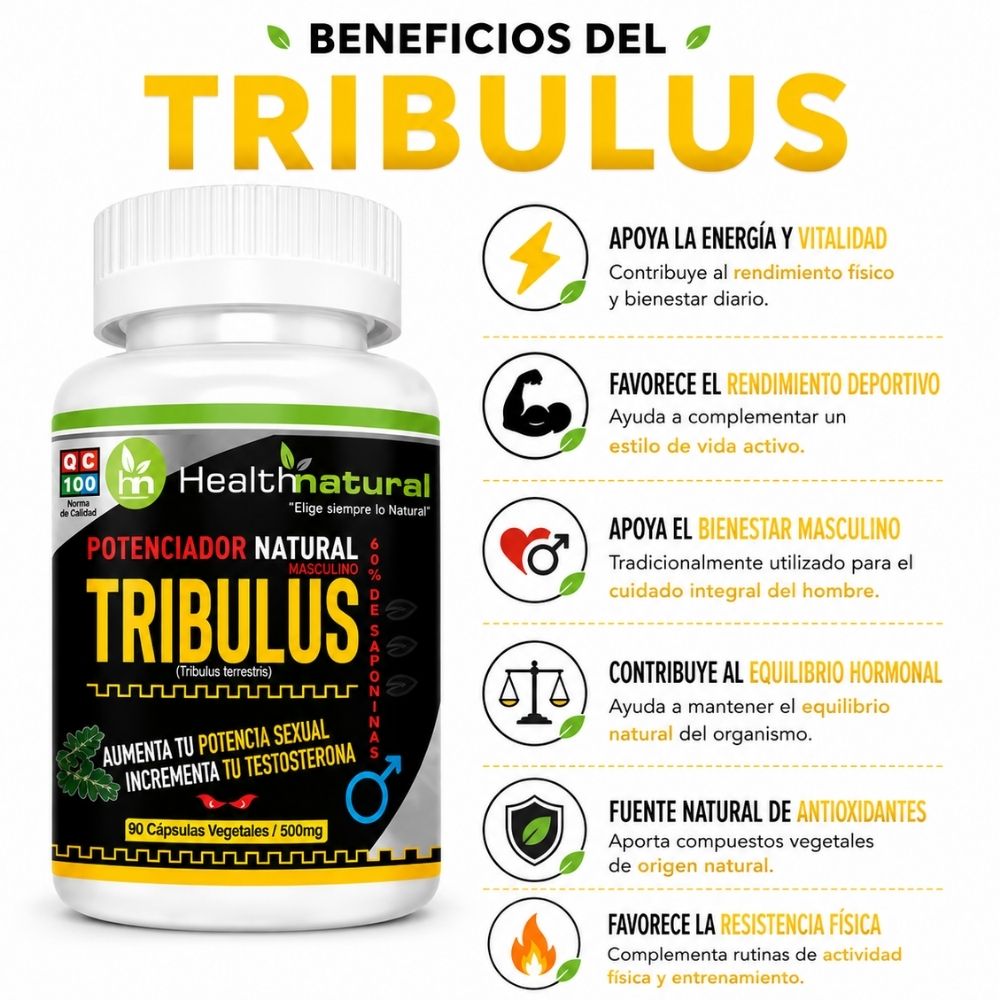 PACK 2 TRIBULUS TERRESTRE HEALTHNATURAL 1000MG - 2