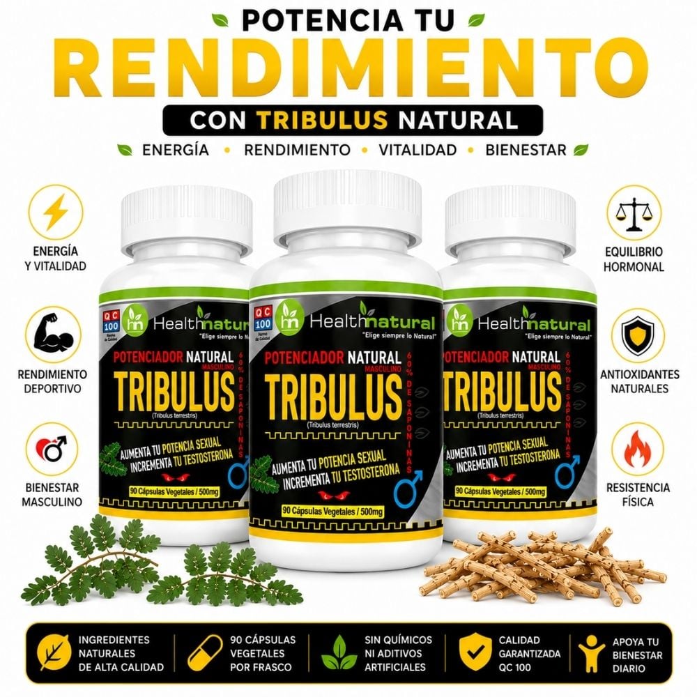 PACK 3 TRIBULUS TERRESTRE HEALTHNATURAL 1500MG - 1