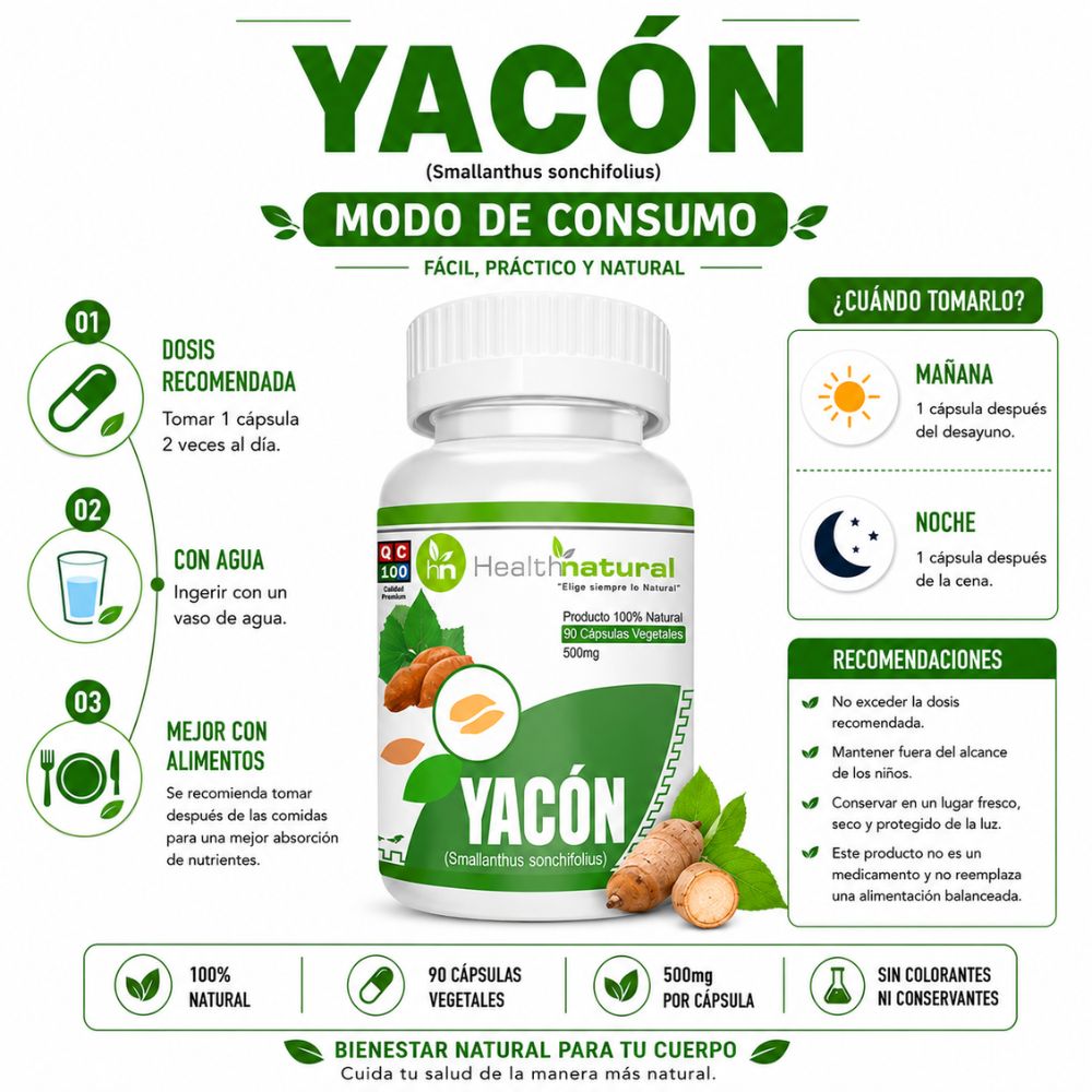 PACK 2 YACÓN HEALTHNATURAL 1000MG - 3