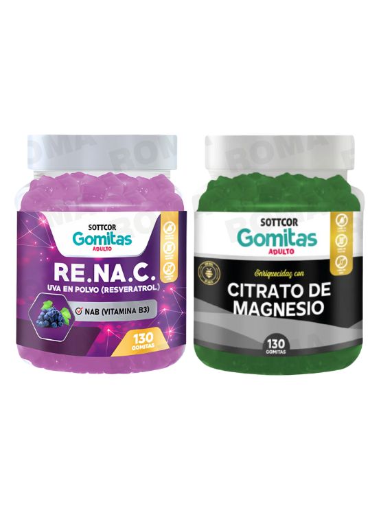 GOMITAS RESVERATROL 130UND + GOMITAS CITRATO DE MAGNESIO 130UND - 1