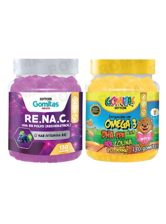 GOMITAS RESVERATROL 130UND + GOMITAS OMEGA 3 NIÑOS 130UND - 1