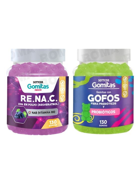 GOMITAS RESVERATROL 130UND + GOMITAS GOFOS NIÑOS 130UND - 1
