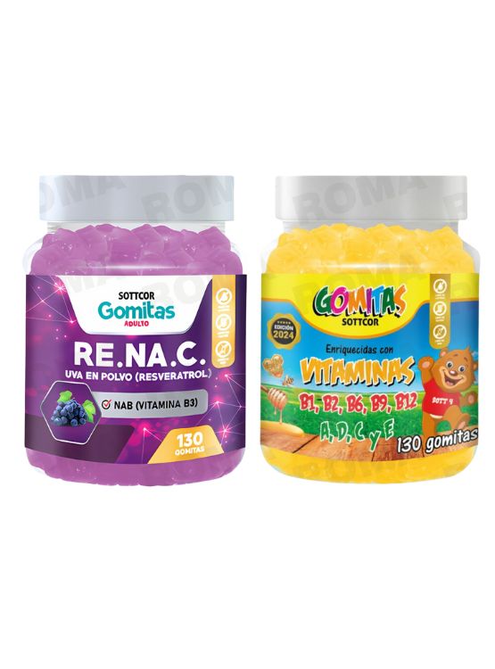 GOMITAS RESVERATROL 130UND + MULTIVITAMINAS NIÑOS 130UND - 1
