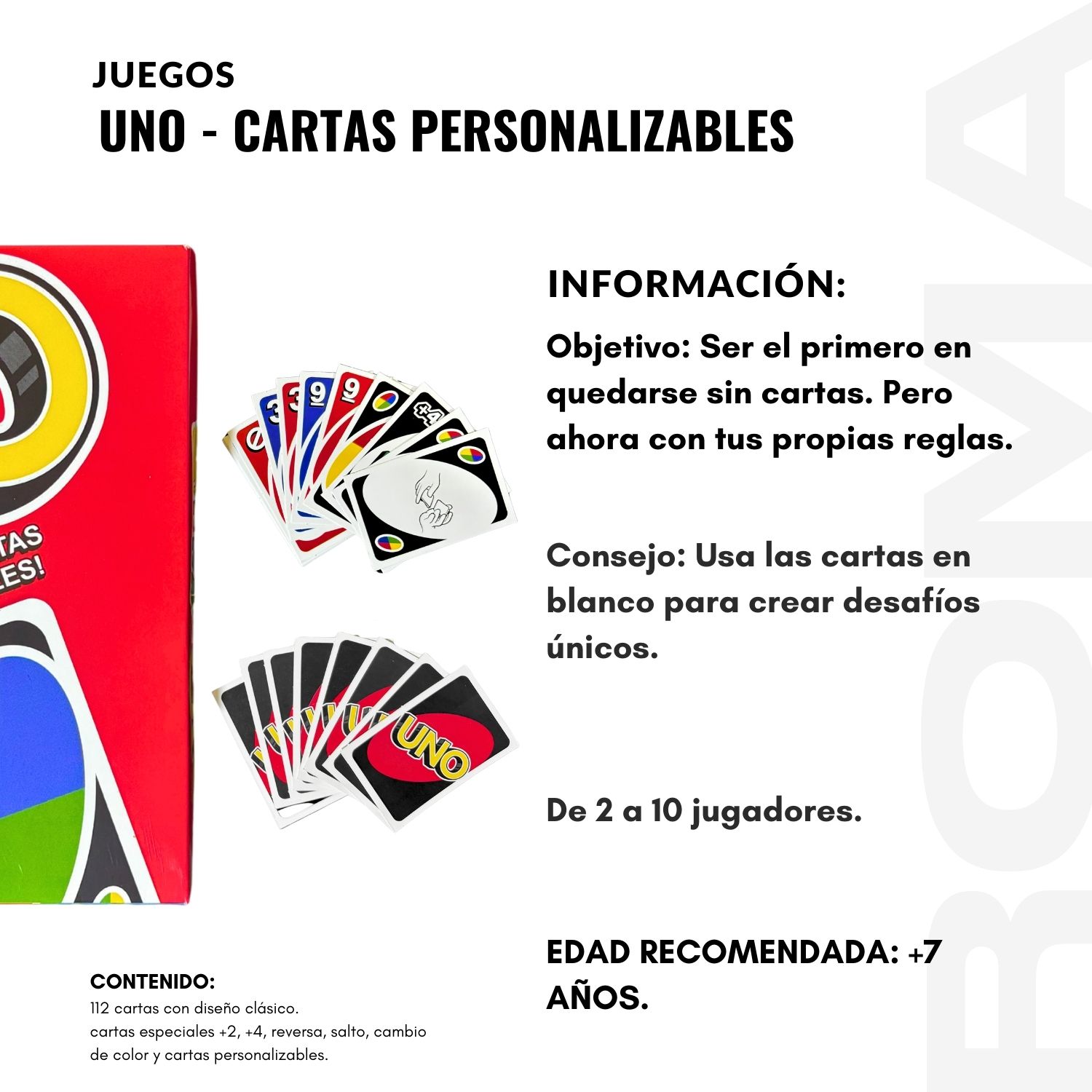 PACK 3 UNO – CARTAS PERSONALIZABLES JUEGO DE CARTAS - 2