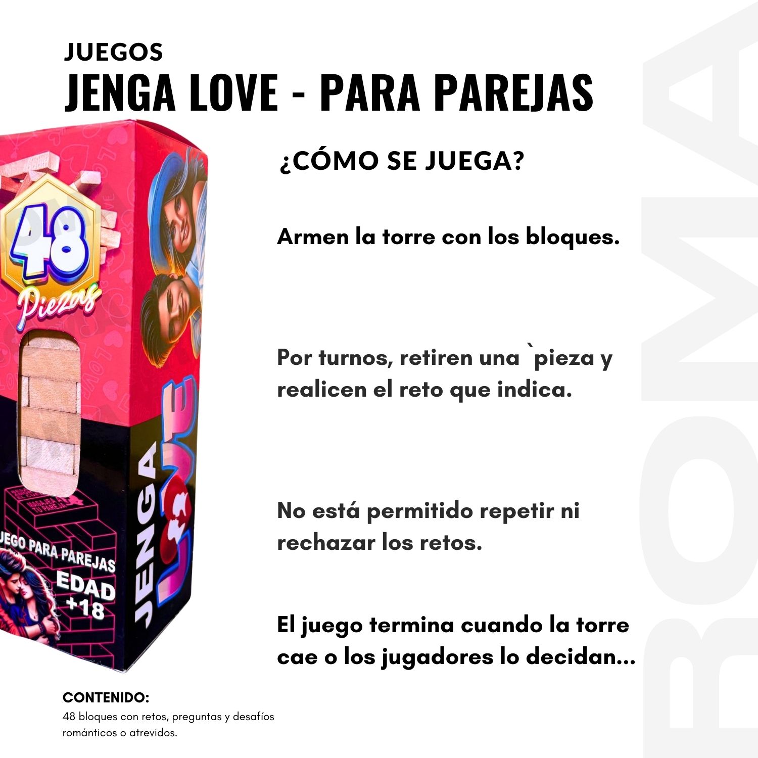 PACK 3 JENGA PAREJAS - JENGA DEL AMOR - JENGA PARA ADULTOS - 3