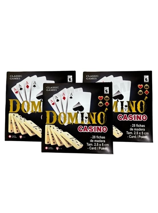 PACK 3 JUEGO DE DOMINÓ Y CASINO - JUEGO DE MESA Y CARTAS - 1