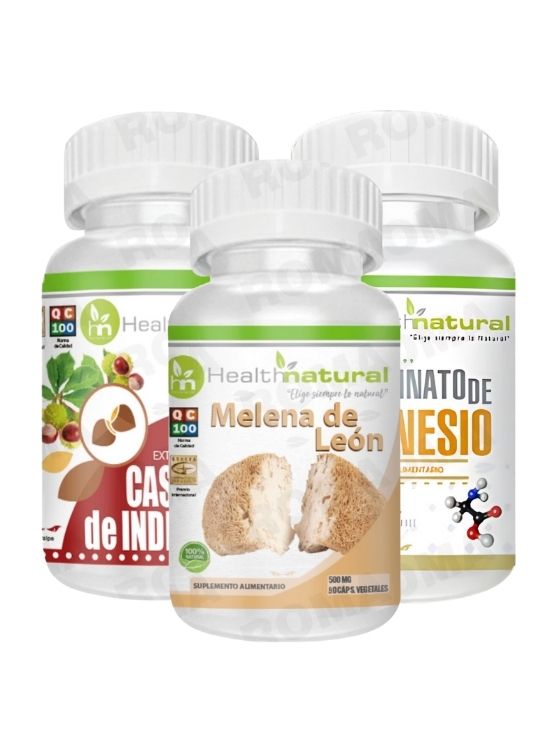 MELENA DE LEÓN+BISGLICINATO MAGNESIO+CASTAÑO DE INDIAS HEALTHNATURAL - 1