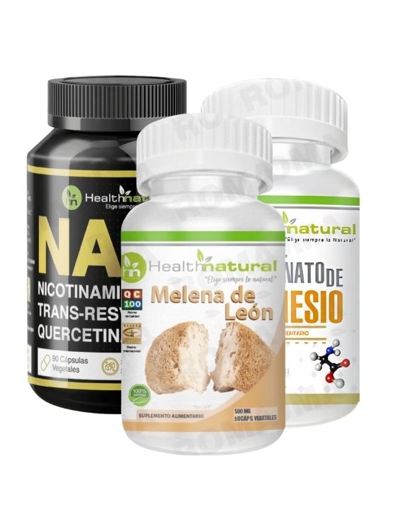 NAD + MELENA DE LEÓN + BISGLICINATO DE MAGNESIO HEALTHNATURAL - 1