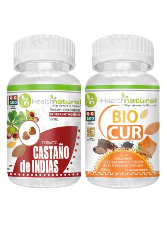 CASTAÑO DE INDIAS HEALTHNATURAL 500MG + BIOCUR HEALTHNATURAL 500MG - 1