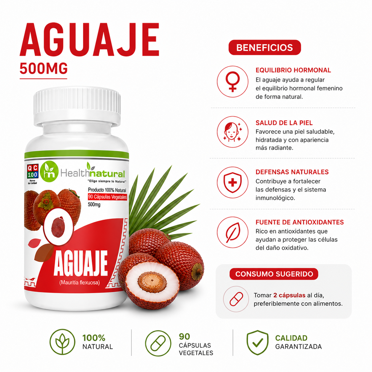AGUAJE HEALTHNATURAL 500MG + RESVERATROL HEALTHNATURAL 500MG - 2