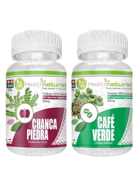 CHANCA PIEDRA HEALTHNATURAL 500MG + CAFÉ VERDE HEALTHNATURAL 500MG - 1