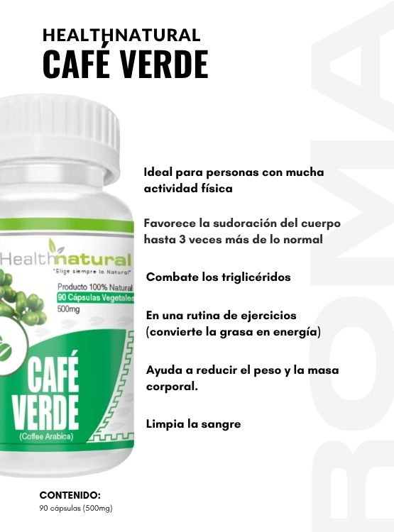 CHANCA PIEDRA HEALTHNATURAL 500MG + CAFÉ VERDE HEALTHNATURAL 500MG - 3