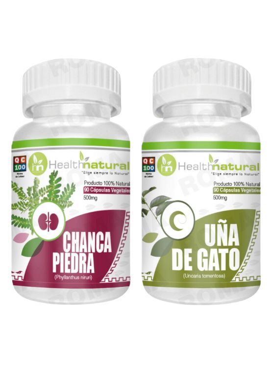 CHANCA PIEDRA HEALTHNATURAL 500MG + UÑA DE GATO HEALTHNATURAL 500MG - 1