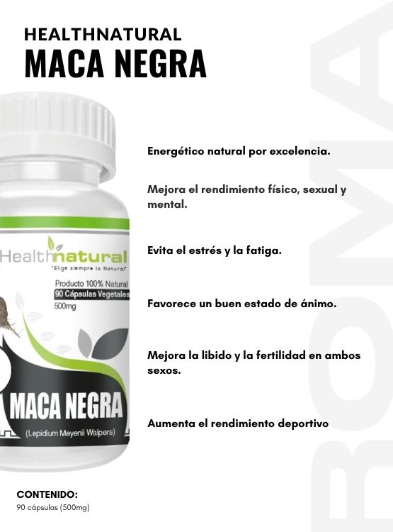 AGUAJE HEALTHNATURAL 500MG + MACA NEGRA HEALTHNATURAL 500MG - 3