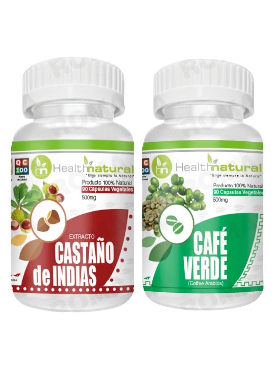 CASTAÑO DE INDIAS HEALTHNATURAL 500MG + CAFÉ VERDE HEALTHNATURAL 500MG - 1