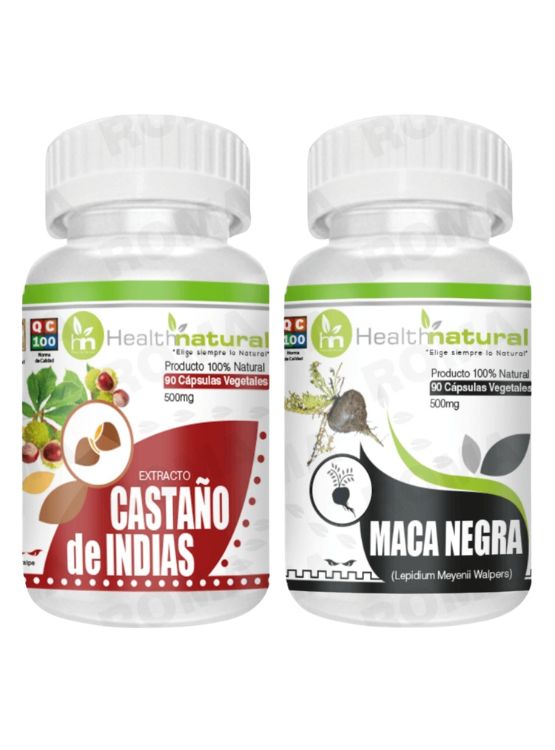 CASTAÑO DE INDIAS HEALTHNATURAL 500MG + MACA NEGRA HEALTHNATURAL 500MG - 1