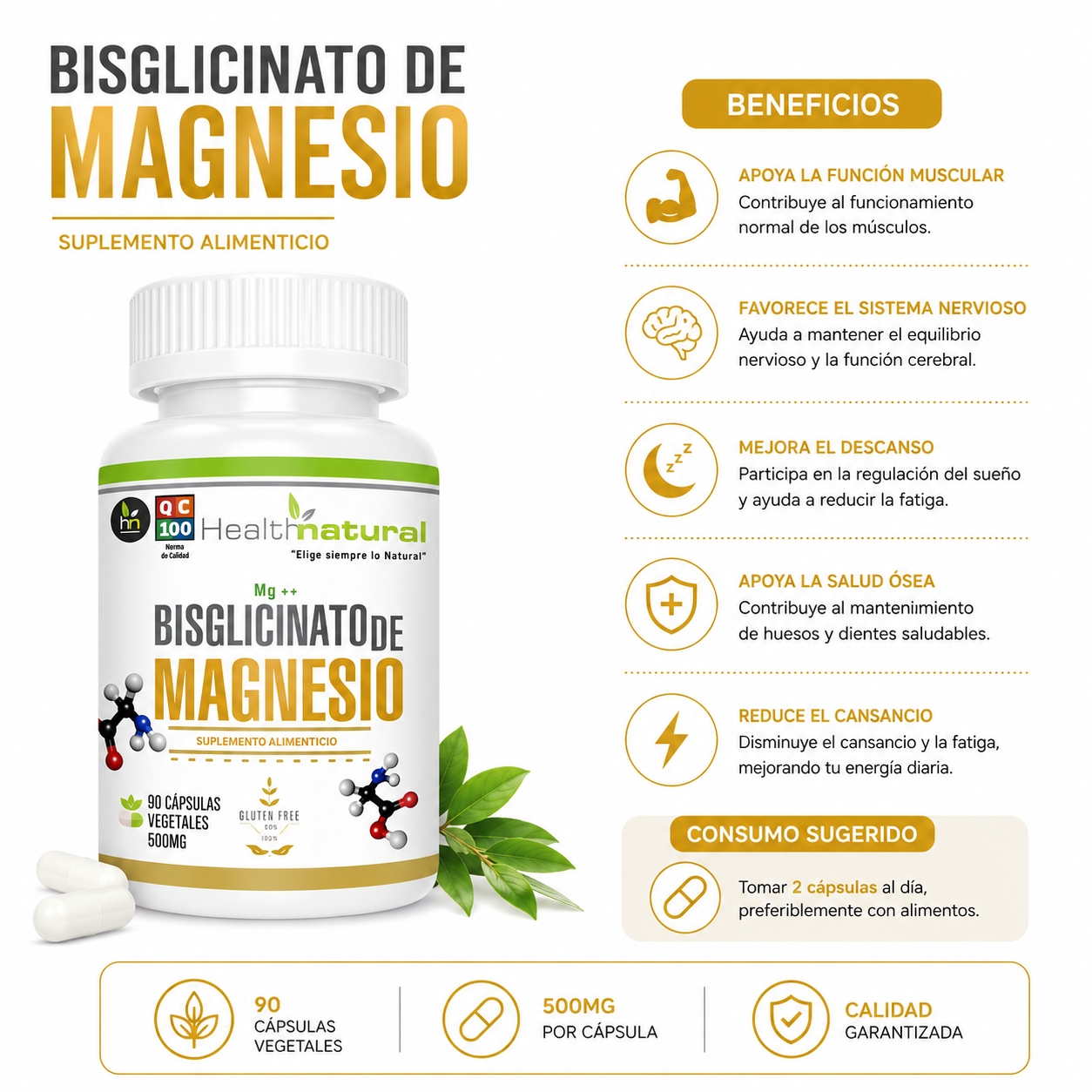 BISGLICINATO MAGNESIO + L-TREONATO MAGNESIO HEALTHNATURAL - 2