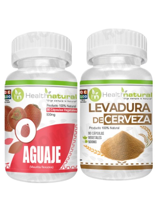 AGUAJE HEALTHNATURAL 500MG + LEVADURA DE CERVEZA HEALTHNATURAL 500MG - 1