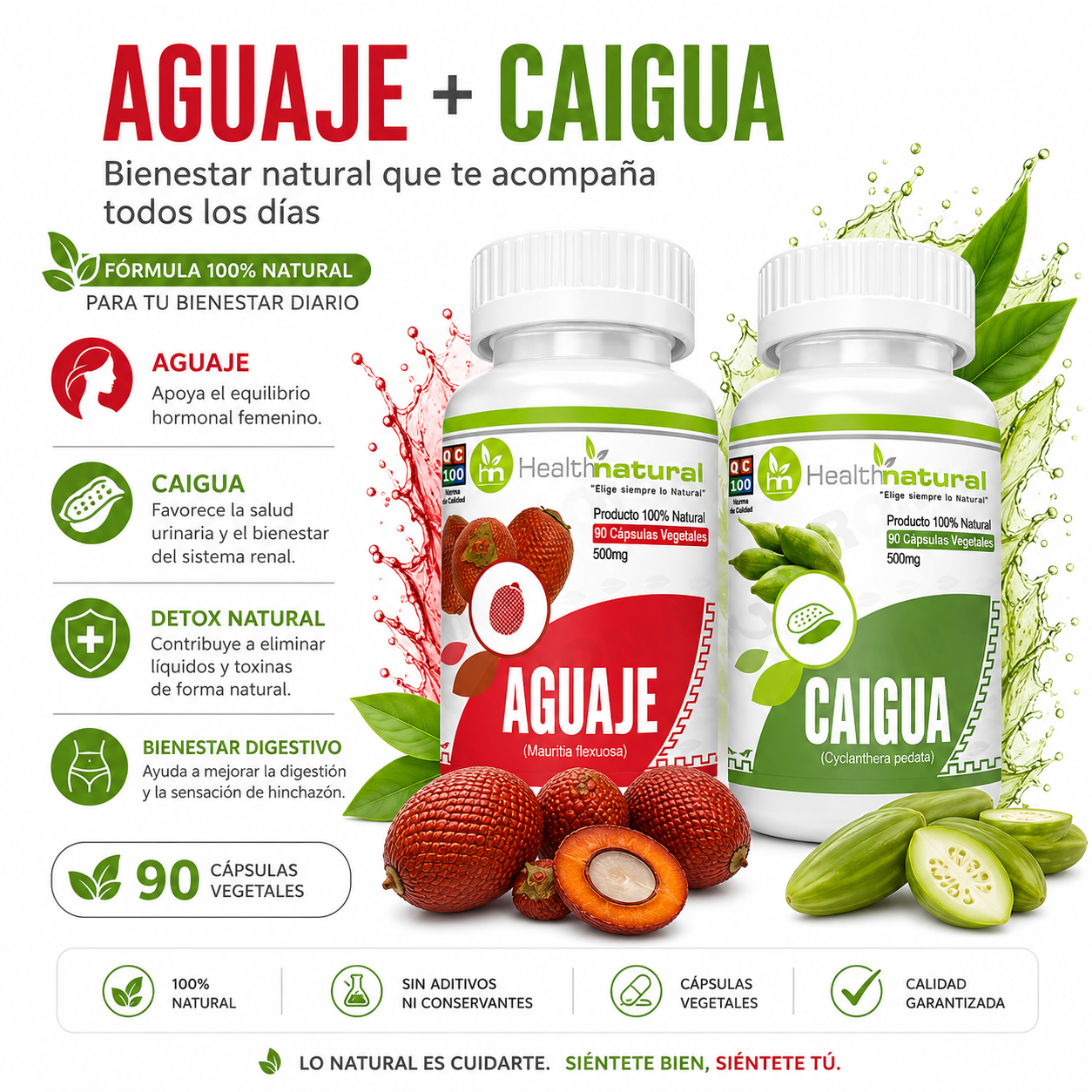 AGUAJE HEALTHNATURAL 500MG + CAIGUA HEALTHNATURAL 500MG - 1