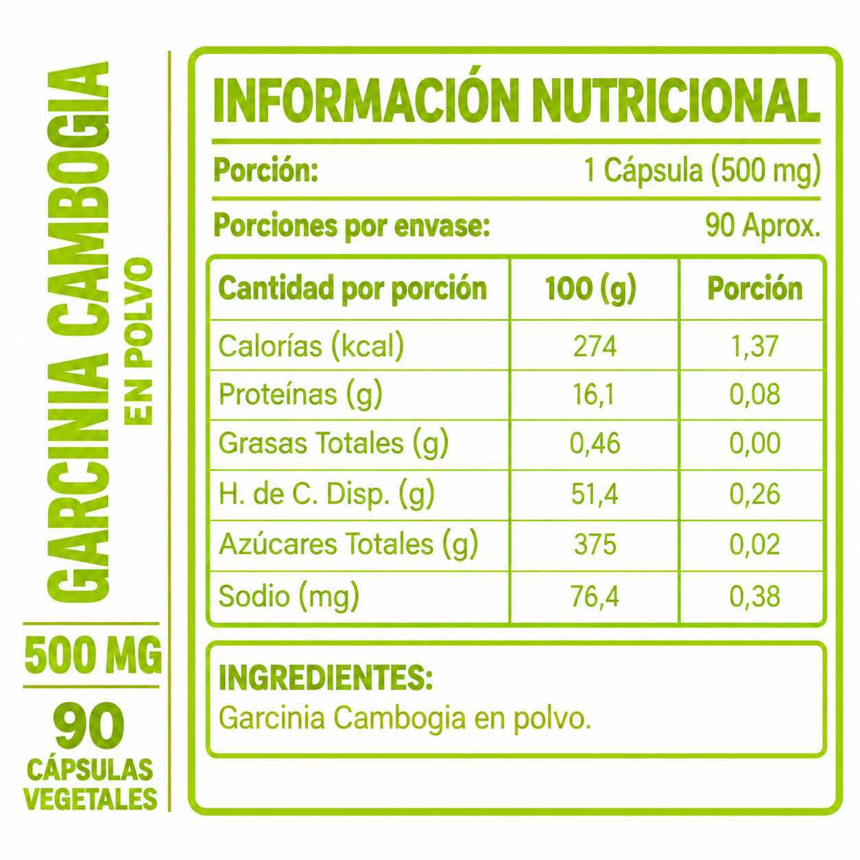 AGUAJE HEALTHNATURAL 500MG + GARCINIA CAMBOGIA HEALTHNATURAL 500MG - 3