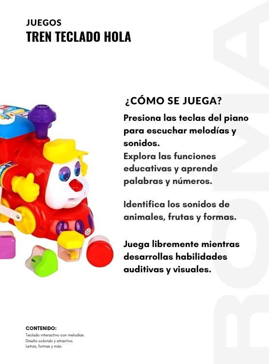 TREN TECLADO MUSICAL HOLA - JUEGO DIDÁTICO - 3