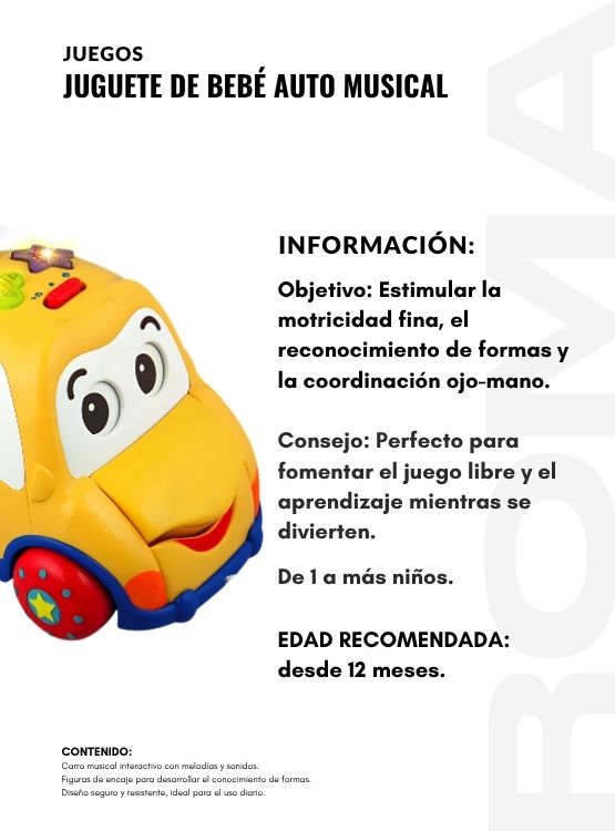 CARRO MUSICAL CON FIGURAS - JUEGO DIDÁTICO - 2